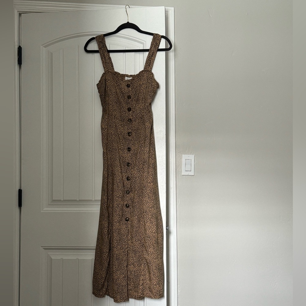 Patterned button front midi sundress size Large.